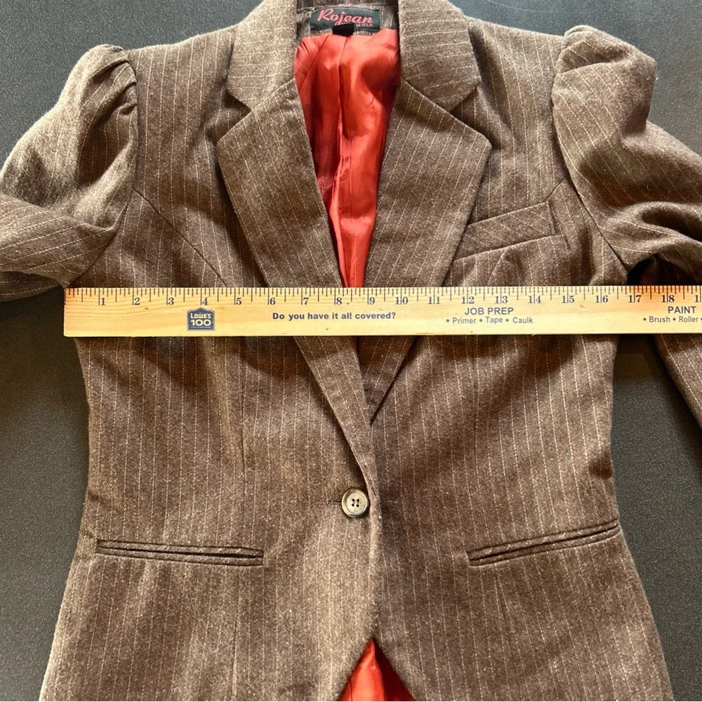 Vintage Brown Pinstripe Blazer Lined